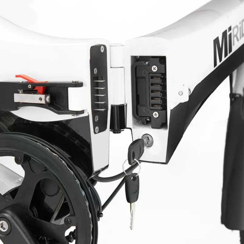 MiRider One Electric Folding Bike in White-9